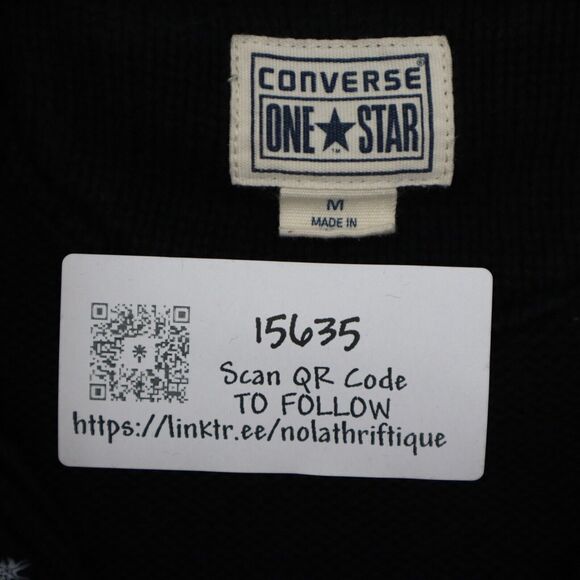 Converse Sweater Womens M Black Long Sleeve Cowl Neck Knit Pullover Stretch - Picture 2 of 16